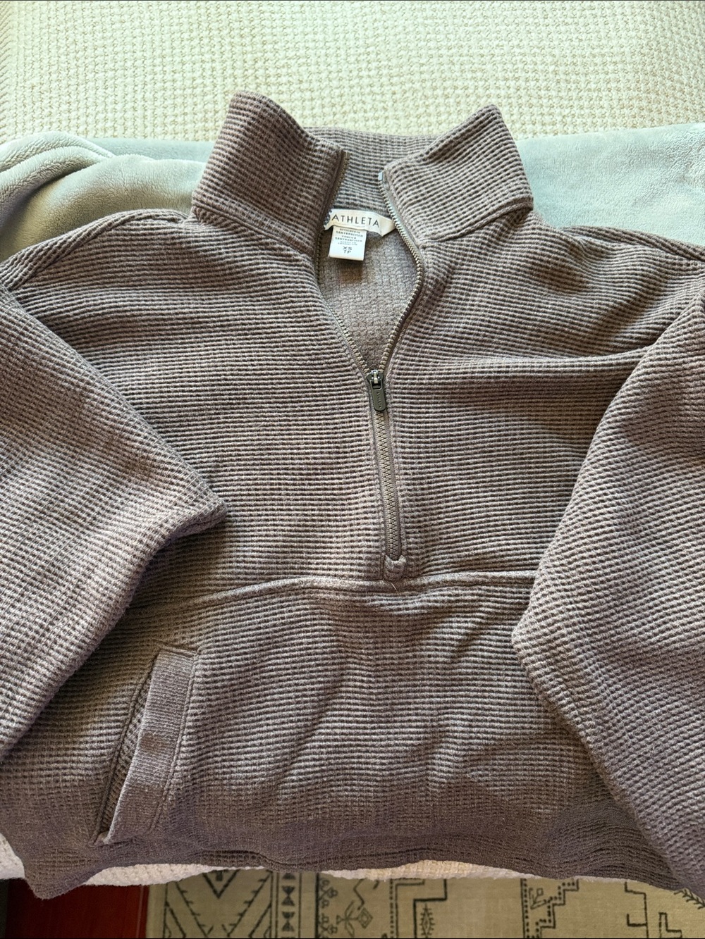 Athleta Half-Zip Waffle Knit Pullover